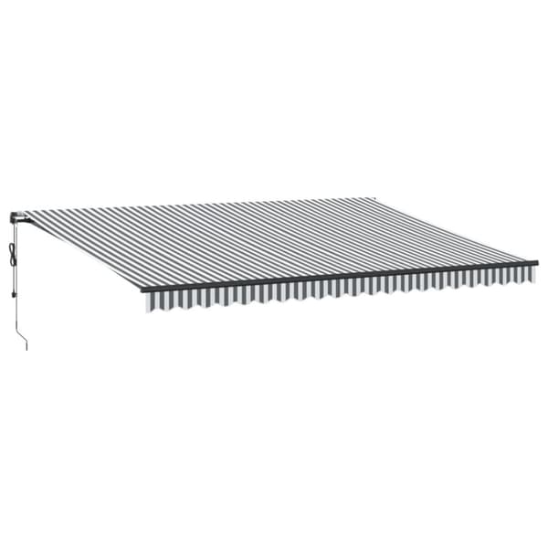 vidaXL Markis automatiskt infällbar antracit och vit 500x350 cm