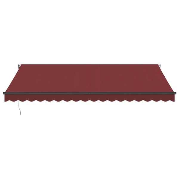 vidaXL markise med LED-lys 450x350 cm automatisk betjening bordeaux