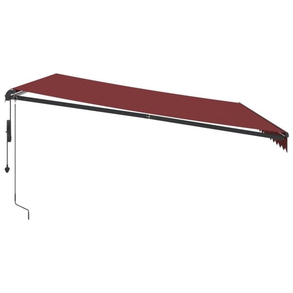 vidaXL markise med LED-lys 450x350 cm automatisk betjening bordeaux