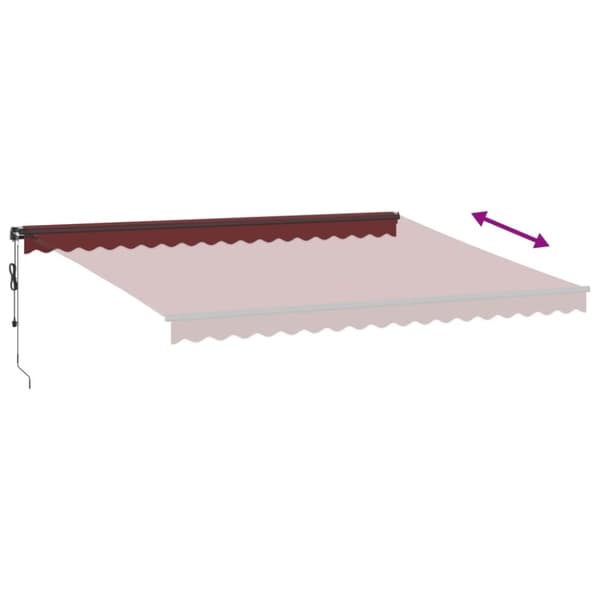 vidaXL markise med LED-lys 450x350 cm automatisk betjening bordeaux
