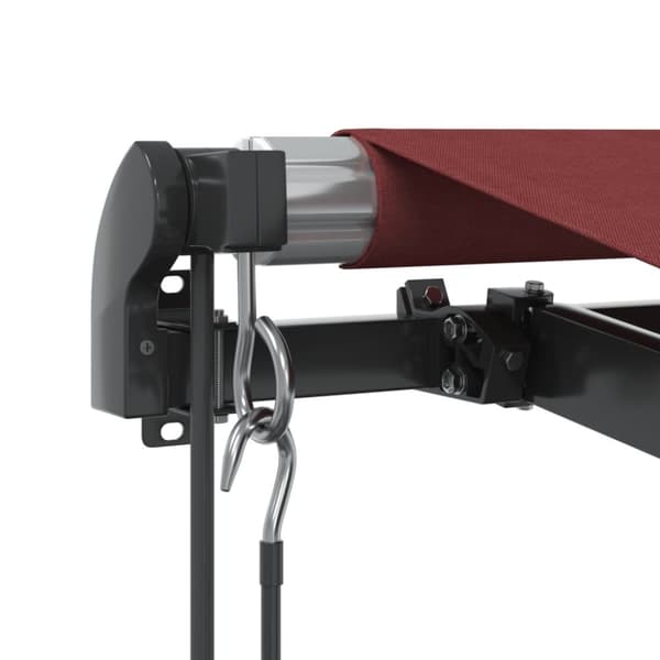 vidaXL markise med LED-lys 450x350 cm automatisk betjening bordeaux