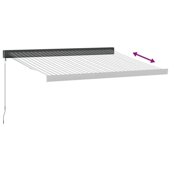 vidaXL Uttrekkbar markise antrasitt og hvit 3,5x2,5 m stoff aluminium
