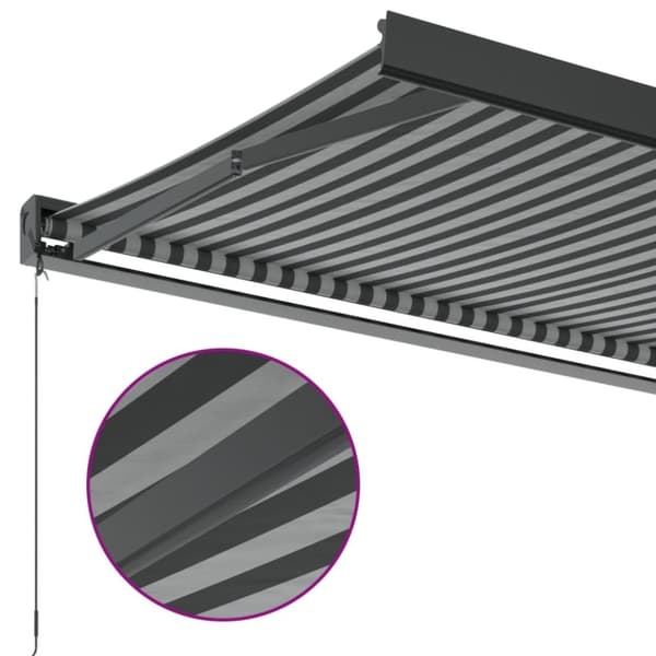 vidaXL Uttrekkbar markise antrasitt og hvit 3,5x2,5 m stoff aluminium