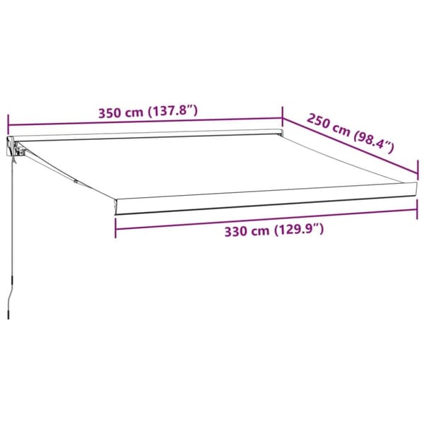 vidaXL Uttrekkbar markise antrasitt og hvit 3,5x2,5 m stoff aluminium