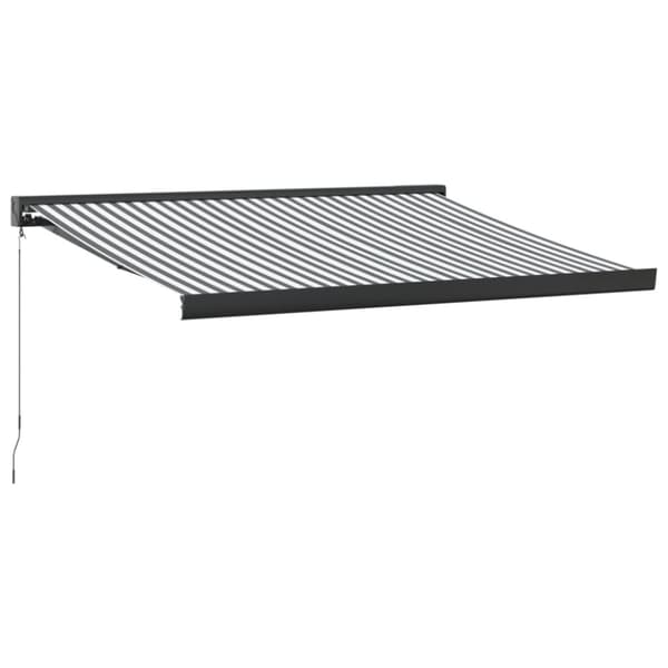 vidaXL Uttrekkbar markise antrasitt og hvit 3,5x2,5 m stoff aluminium