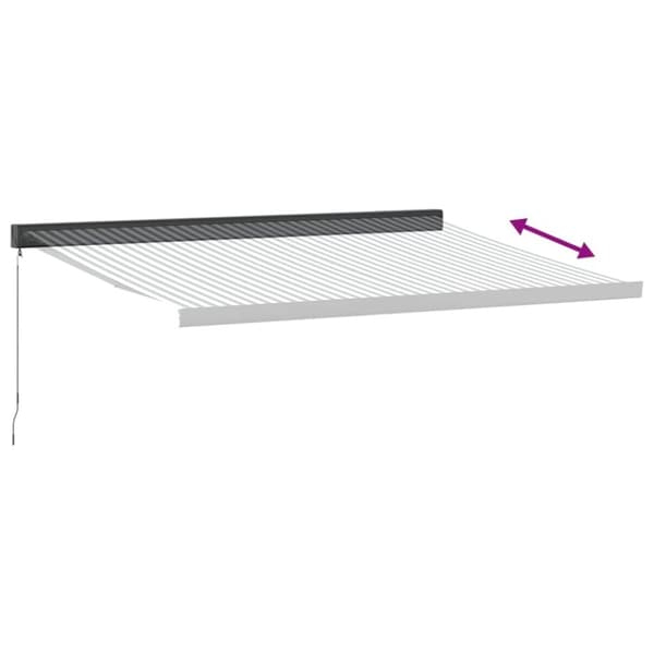 vidaXL Uttrekkbar markise antrasitt og hvit 4x3 m stoff og aluminium