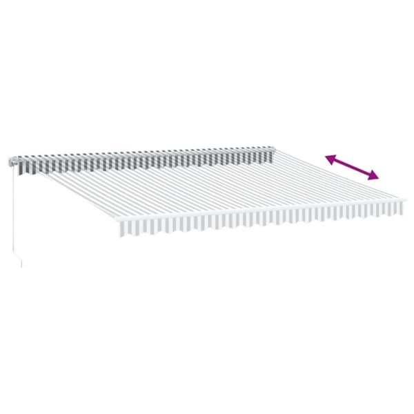vidaXL Käsin kelattava markiisi LEDillä antrasiitti/valk. 450x350 cm