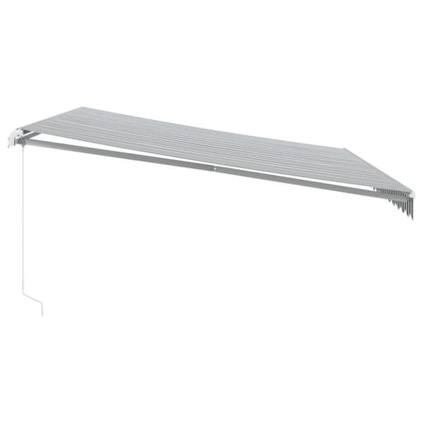 vidaXL Manuell uttrekkbar markise med LED antrasitt og hvit 450x350 cm