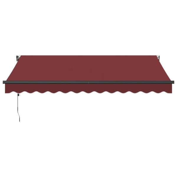 vidaXL Automatisk uttrekkbar markise med LED burgunder 350x250 cm
