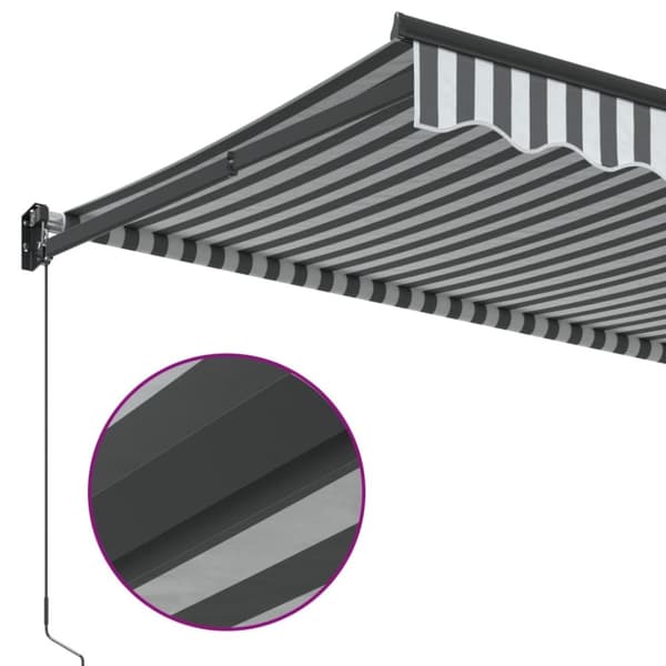 vidaXL Uttrekkbar markise antrasitt og hvit 3x2,5 m stoff og aluminium
