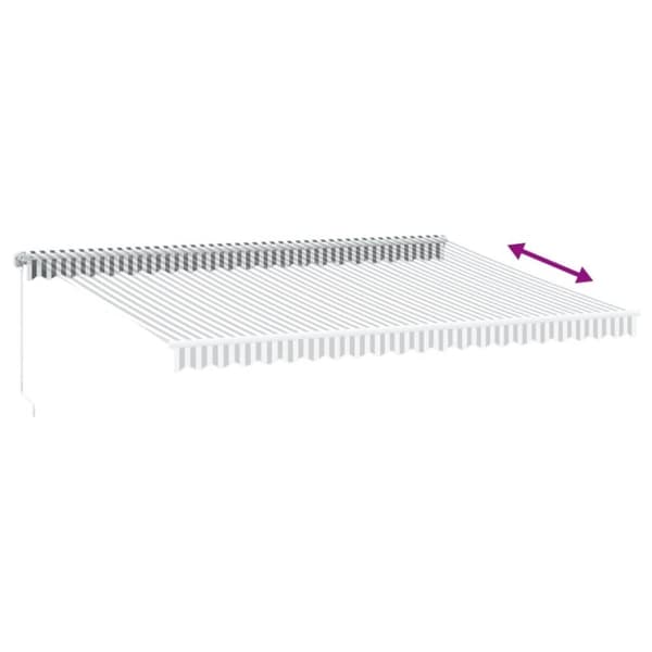 vidaXL Markis manuellt infällbar antracit&vit 500x300 cm