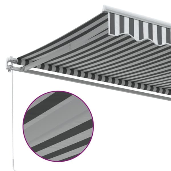 vidaXL Markis manuellt infällbar antracit&vit 500x300 cm