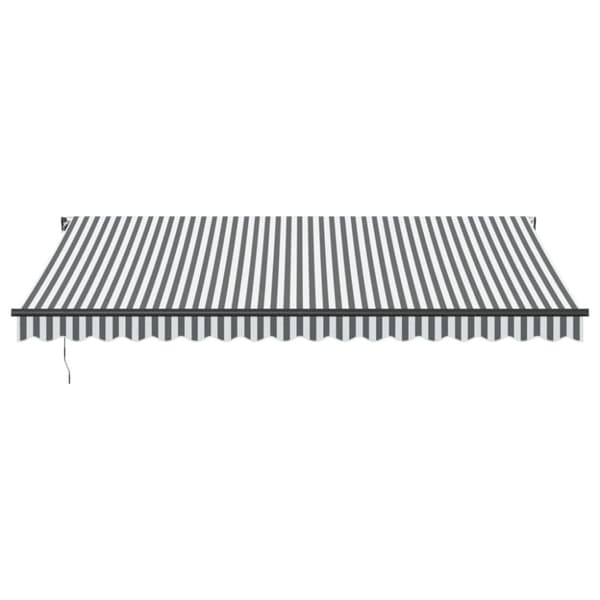 vidaXL Manuell uttrekkbar markise med LED antrasitt og hvit 450x350 cm
