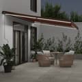 Miniatyrbilde 3 av 11: vidaXL Manuell uttrekkbar markise med LED brun 600x300 cm