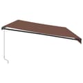 Miniatyrbilde 5 av 11: vidaXL Manuell uttrekkbar markise med LED brun 600x300 cm