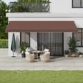 Miniatyrbilde 1 av 11: vidaXL Manuell uttrekkbar markise med LED brun 600x300 cm
