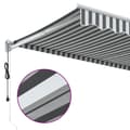 Miniatyrbilde 8 av 10: vidaXL Uttrekkbar markise antrasitt og hvit 3x2,5 m stoff og aluminium