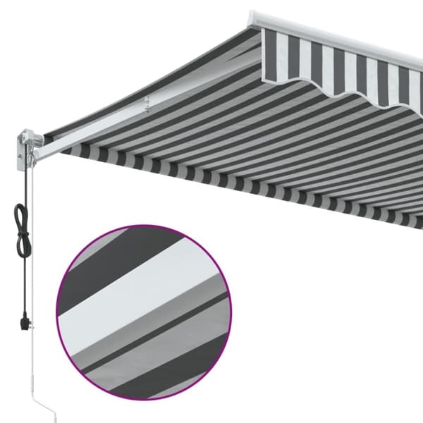 vidaXL Uttrekkbar markise antrasitt og hvit 3x2,5 m stoff og aluminium