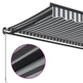 Miniatyrbilde 7 av 9: vidaXL Manuell uttrekkbar markise antrasitt og hvit 600x350 cm