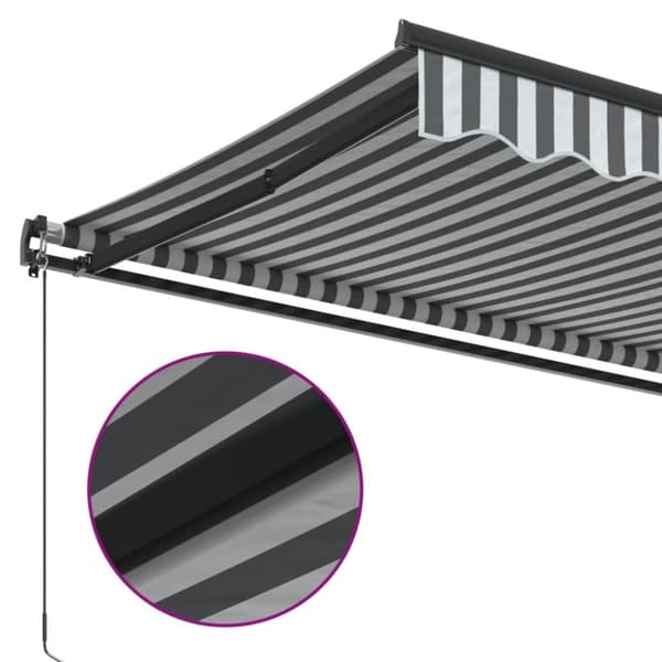 vidaXL Manuell uttrekkbar markise antrasitt og hvit 600x350 cm