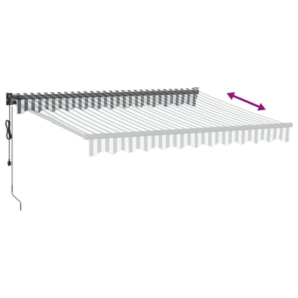 vidaXL Uttrekkbar markise antrasitt og hvit 3x2,5 m stoff og aluminium