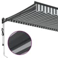 Miniatyrbilde 8 av 10: vidaXL Uttrekkbar markise antrasitt og hvit 3x2,5 m stoff og aluminium
