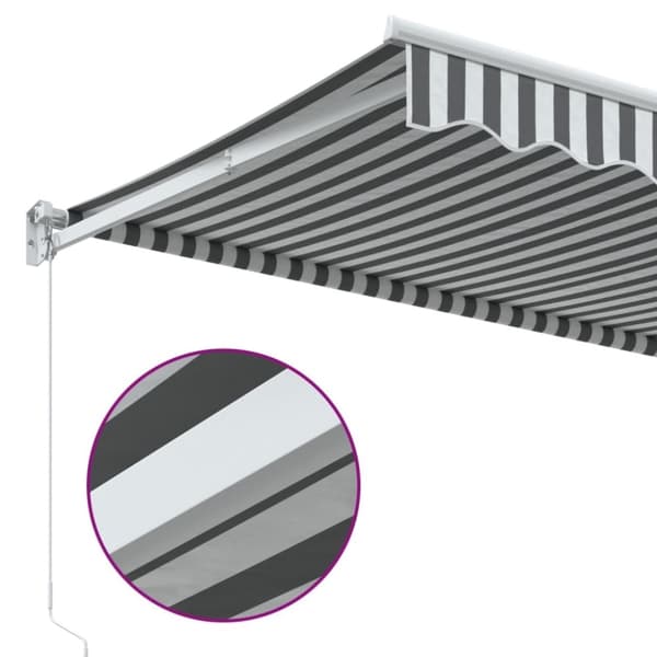 vidaXL Markis infällbar antracit och vit 5x3 m tyg&aluminium