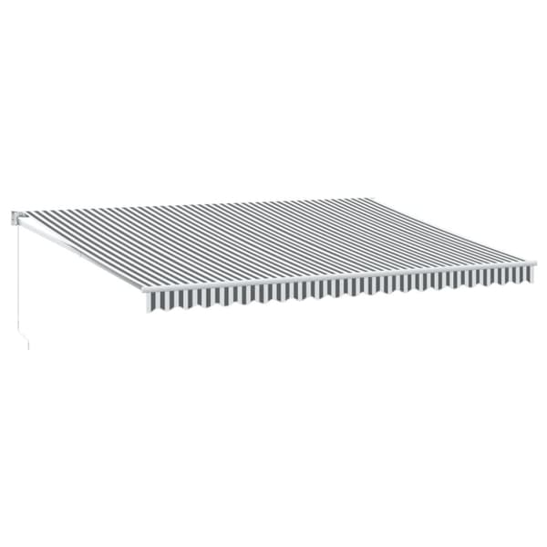 vidaXL Markis infällbar antracit och vit 5x3 m tyg&aluminium