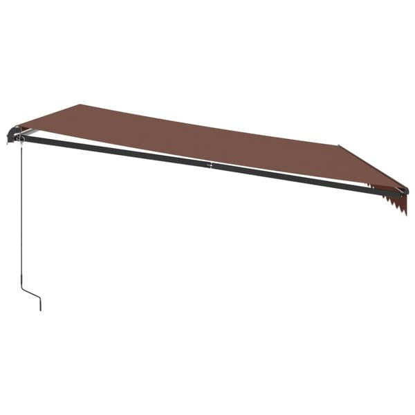 vidaXL Manuell uttrekkbar markise med LED brun 450x350 cm