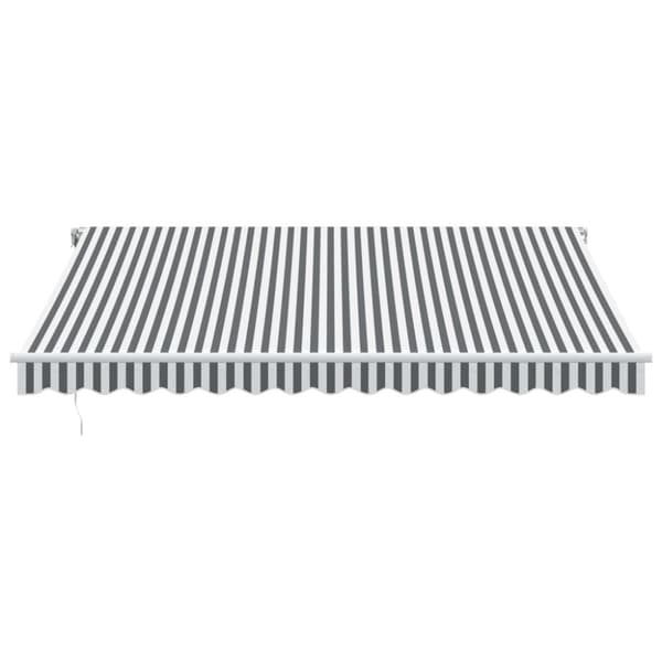 vidaXL Manuell uttrekkbar markise med LED antrasitt og hvit 400x350 cm