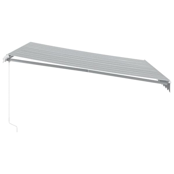 vidaXL Manuell uttrekkbar markise med LED antrasitt og hvit 400x350 cm