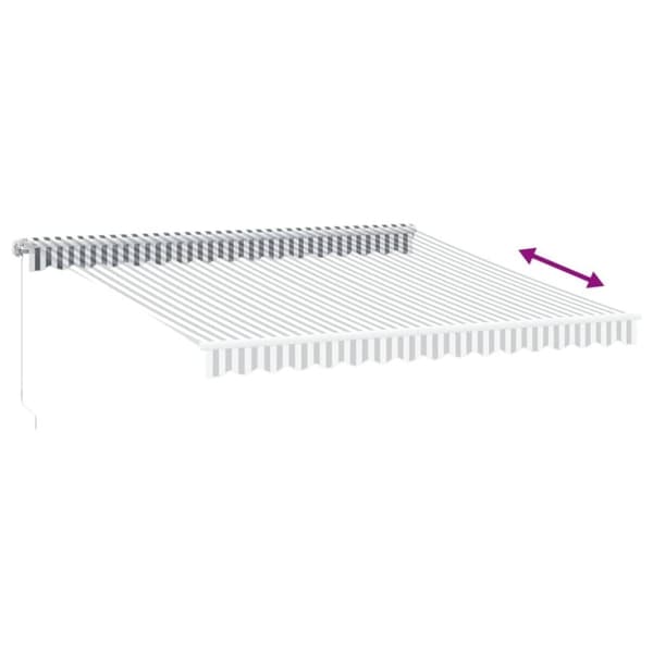 vidaXL Manuell uttrekkbar markise med LED antrasitt og hvit 400x350 cm