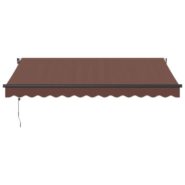 vidaXL Automatisk uttrekkbar markise med LED brun 350x250 cm