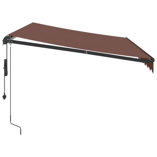 vidaXL Automatisk uttrekkbar markise med LED brun 350x250 cm
