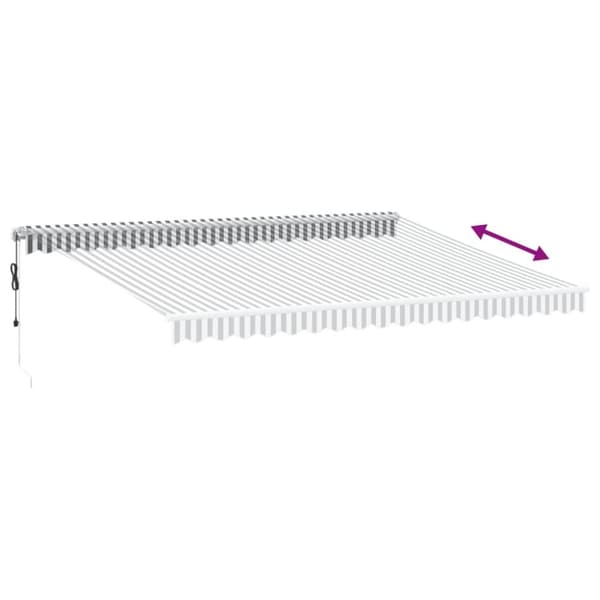 vidaXL markise m. LED 450x300 cm automatisk betjening antracitgrå hvid