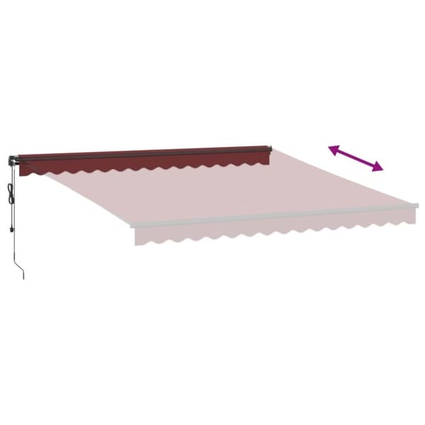 vidaXL Automatisk uttrekkbar markise burgunder 400x300 cm