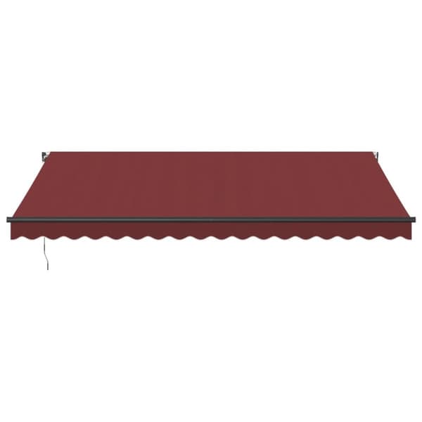 vidaXL Manuell uttrekkbar markise med LED burgunder 450x350 cm