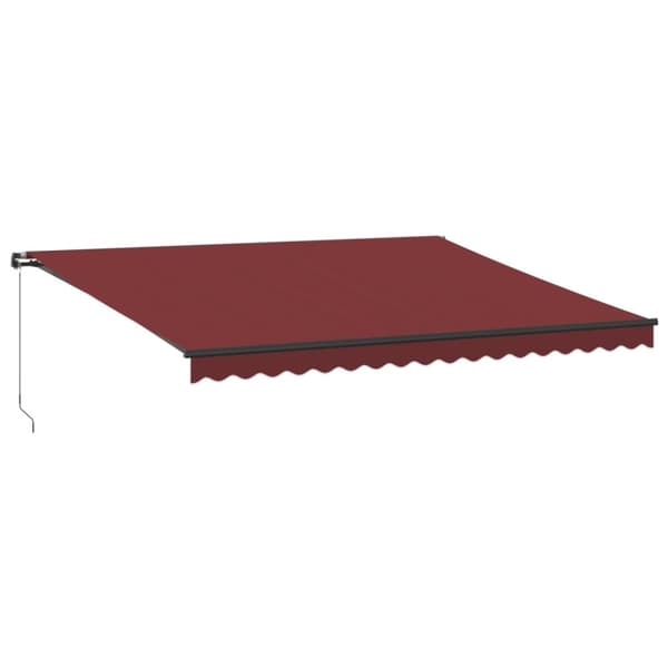 vidaXL Manuell uttrekkbar markise med LED burgunder 450x350 cm
