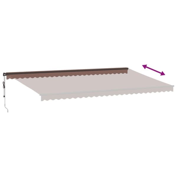 vidaXL Markis automatiskt infällbar med LEDs 600x300 cm brun