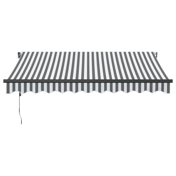 vidaXL Automatisk uttrekkbar markise LED antrasitt og hvit 300x250 cm
