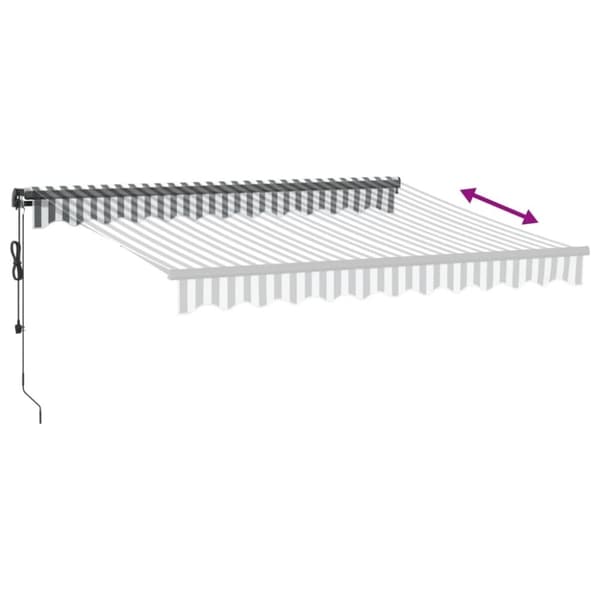 vidaXL Automatisk uttrekkbar markise LED antrasitt og hvit 300x250 cm