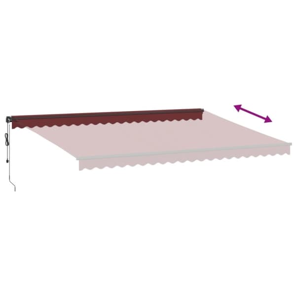 vidaXL Automaattimarkiisi LEDit viininpunainen 500x300 cm