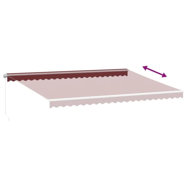 vidaXL Manuell uttrekkbar markise burgunder 500x300 cm
