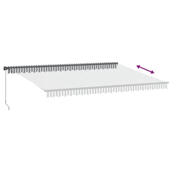 vidaXL Manuell uttrekkbar markise med LED antrasitt og hvit 500x300 cm
