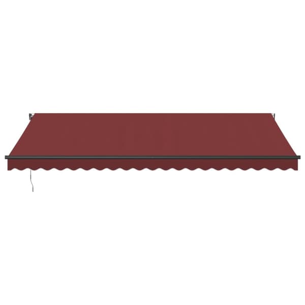 vidaXL Manuell uttrekkbar markise med LED burgunder 500x300 cm