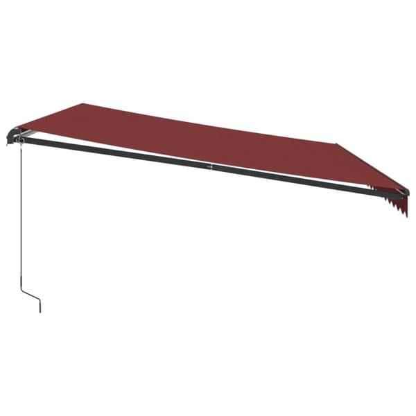 vidaXL Manuell uttrekkbar markise med LED burgunder 500x300 cm