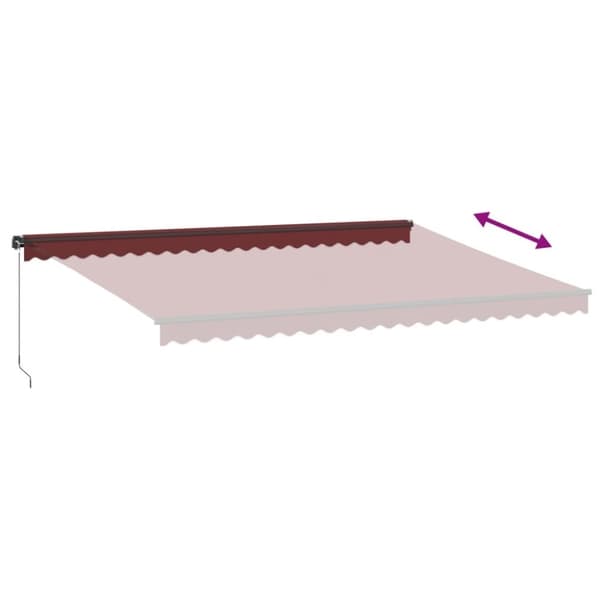 vidaXL Manuell uttrekkbar markise med LED burgunder 500x300 cm