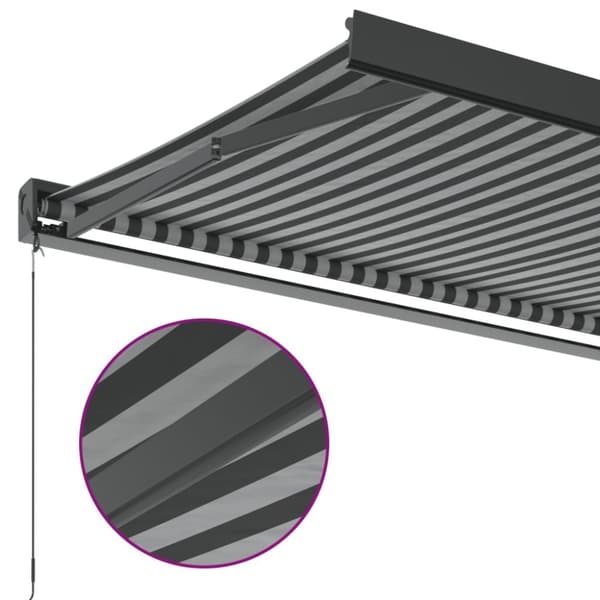vidaXL Markis infällbar antracit och vit 4,5x3 m tyg&aluminium