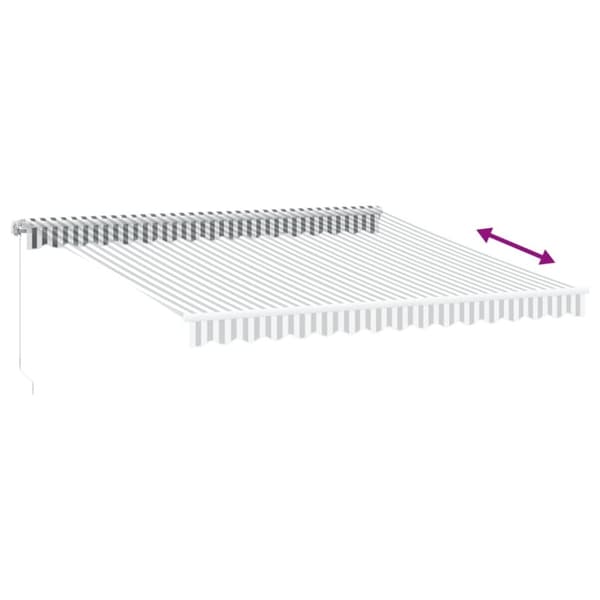vidaXL Markis manuellt infällbar antracit&vit 400x350 cm