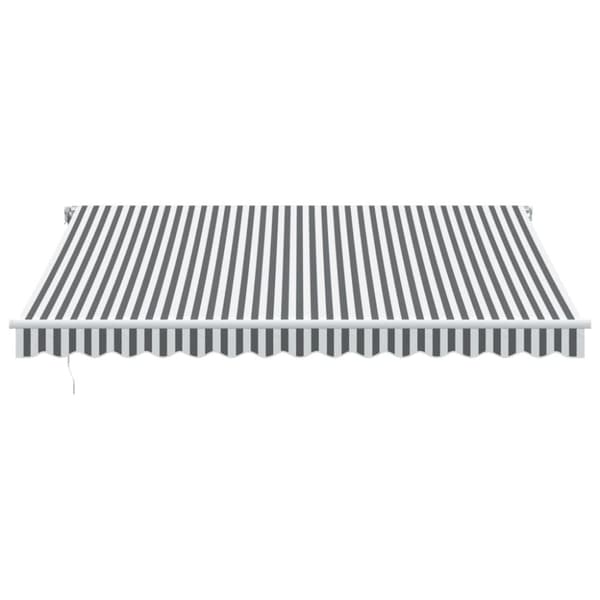 vidaXL Manuell uttrekkbar markise med LED antrasitt og hvit 400x300 cm
